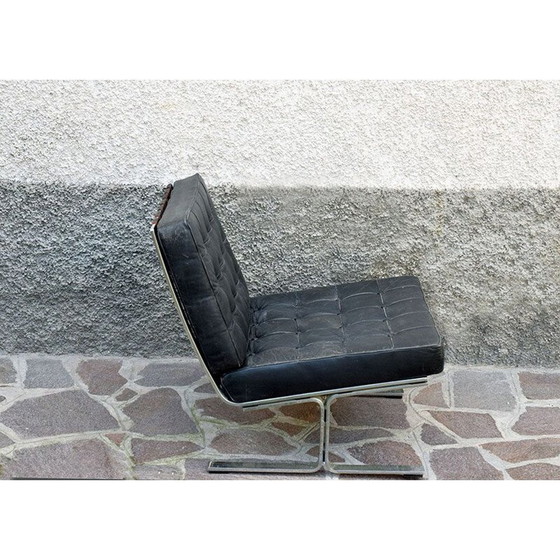 Image 1 of Paire de fauteuils en cuir F 60 vintage de Karl Erik-Ekselius, 1960