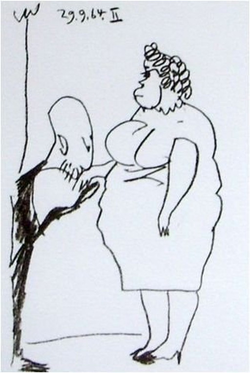 Picasso, lithographie originale de la série "Le Goût Du Bonheur"