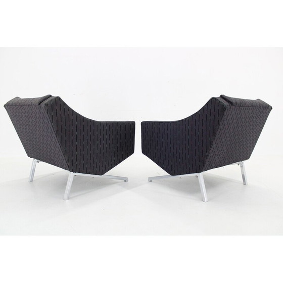 Image 1 of Paire de fauteuils vintage en acier chromé, Italie 1970