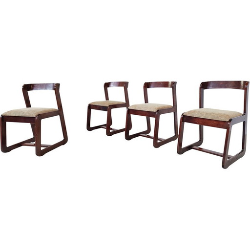 Ensemble de 4 chaises de style Mid Century par Mario Sabot, Italie, années 1970
