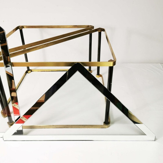 Image 1 of Table basse vintage en laiton et verre, Allemagne 1960