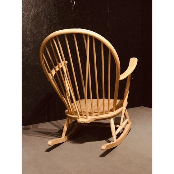 Image 1 of Fauteuil à bascule du milieu du siècle en bois d'orme léger par Lucian Ercolani pour Ercol, 1960