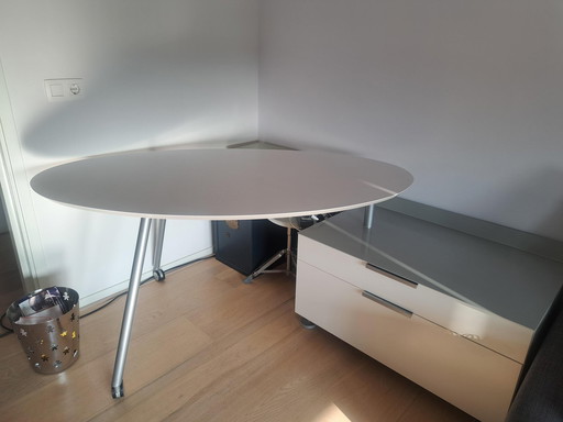 Ligne Roset Desk With Linked Chest of Drawers (Bureau avec commode reliée)