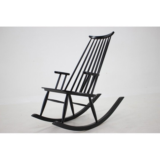 Image 1 of Fauteuil à bascule vintage en hêtre par Varjosen Puunjalostus, Finlande 1960