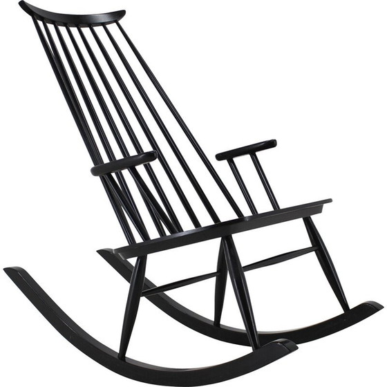 Image 1 of Fauteuil à bascule vintage en hêtre par Varjosen Puunjalostus, Finlande 1960