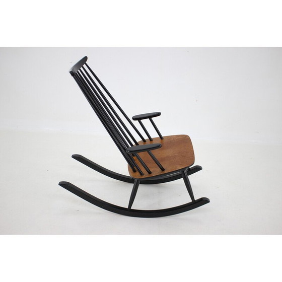 Image 1 of Fauteuil à bascule vintage en hêtre par Varjosen Puunjalostus, Finlande 1960