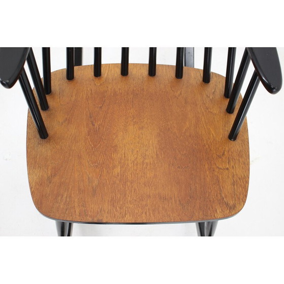 Image 1 of Fauteuil à bascule vintage en hêtre par Varjosen Puunjalostus, Finlande 1960