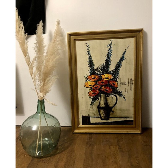 Image 1 of Peinture vintage "Les coquelicots" avec cadre en bois doré par Bernard Buffet, 1964s