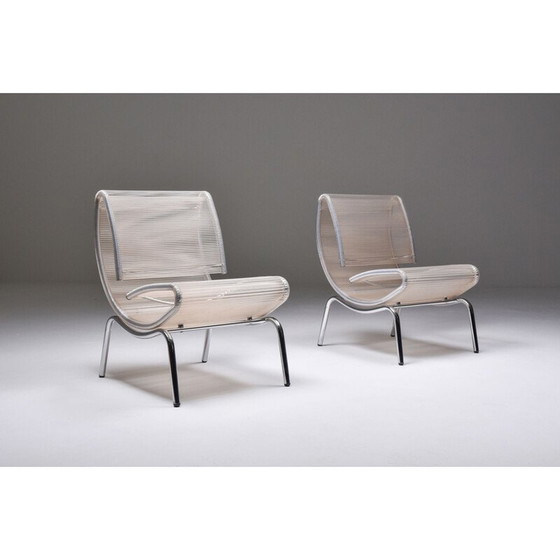 Image 1 of Paire de fauteuils vintage en chrome et plastique, 1960