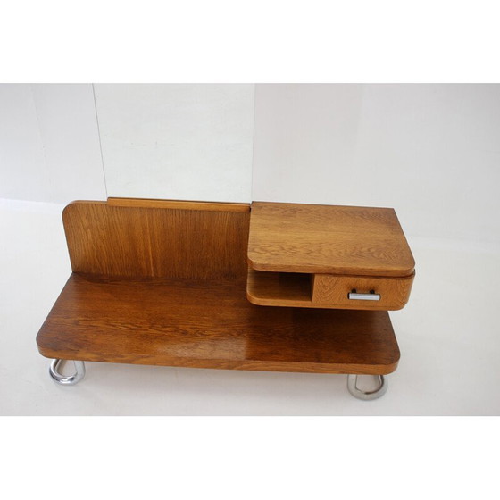 Image 1 of Coiffeuse bauhaus vintage en bois de chêne, Tchécoslovaquie 1950