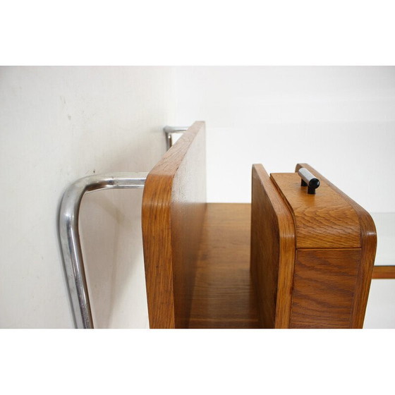 Image 1 of Coiffeuse bauhaus vintage en bois de chêne, Tchécoslovaquie 1950