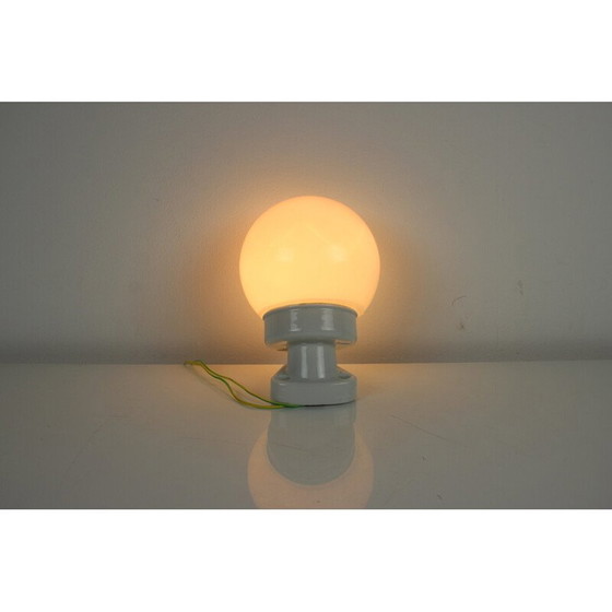 Image 1 of Applique vintage en porcelaine et verre opalin, Tchécoslovaquie, années 1960