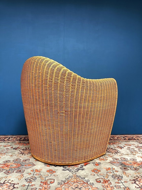 Image 1 of Fauteuil Vintage en Rotin Design Italien