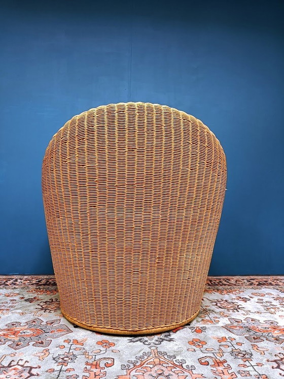 Image 1 of Fauteuil Vintage en Rotin Design Italien