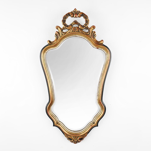  Miroir de style baroque en bois sculpté et doré, Belgique, années 1950