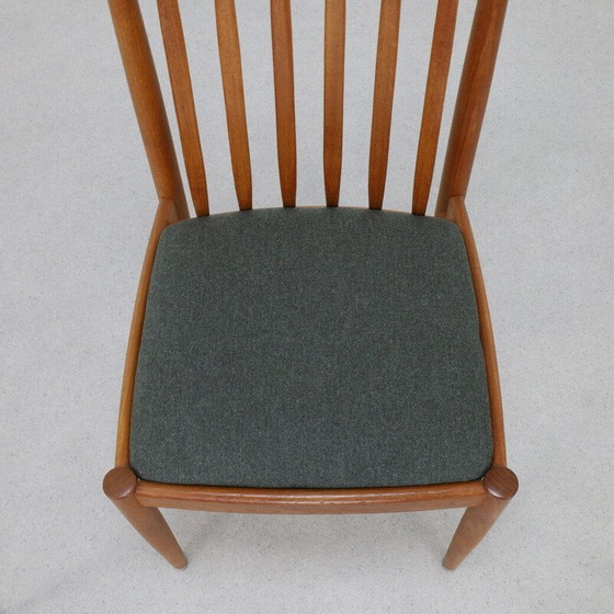Image 1 of Ensemble de 6 chaises de salle à manger vintage en teck et laine par H.W. Klein pour Bramin, 1970