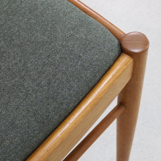 Image 1 of Ensemble de 6 chaises de salle à manger vintage en teck et laine par H.W. Klein pour Bramin, 1970