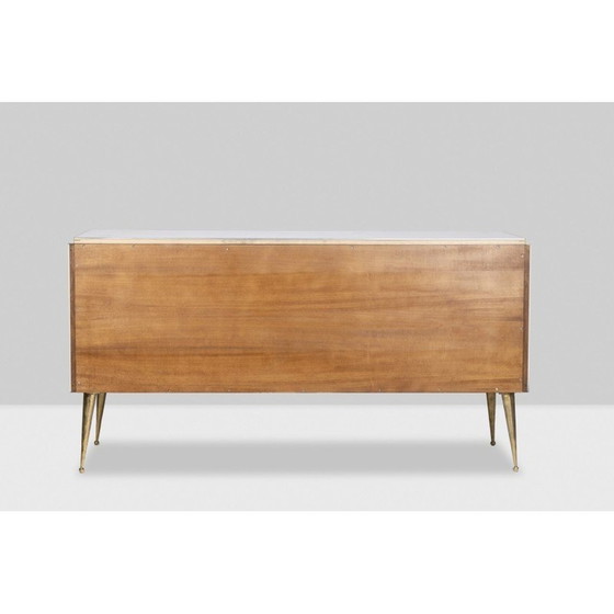 Image 1 of Buffet géométrique vintage en verre et laiton doré, Italie