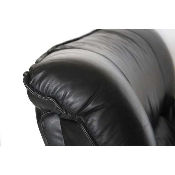 Image 1 of Fauteuil vintage en cuir noir, 1980