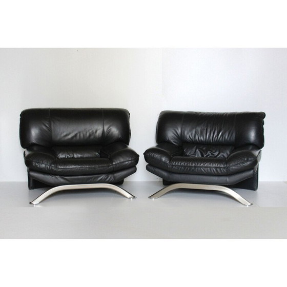 Image 1 of Fauteuil vintage en cuir noir, 1980