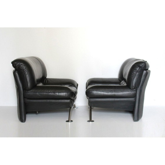 Image 1 of Fauteuil vintage en cuir noir, 1980