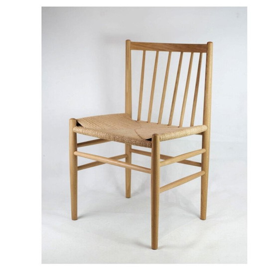 Image 1 of Chaise de bureau vintage en bois de chêne modèle J80 par Jørgen Bækmark pour Fdb Chair, 1950s