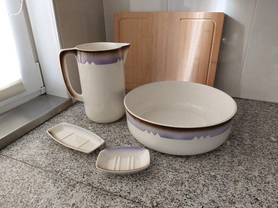 Image 1 of 4x Set Lavabo Jug et porte-savon