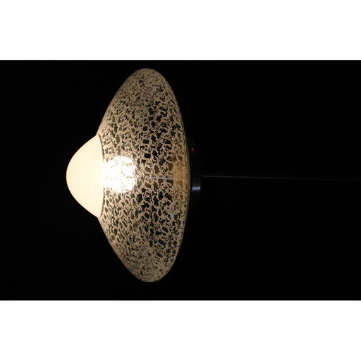 Lampe suspendue vintage en verre et laiton, Tchécoslovaquie 1970