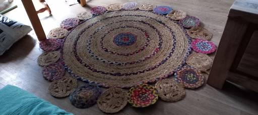 Tapis rond en rotin Diverses couleurs