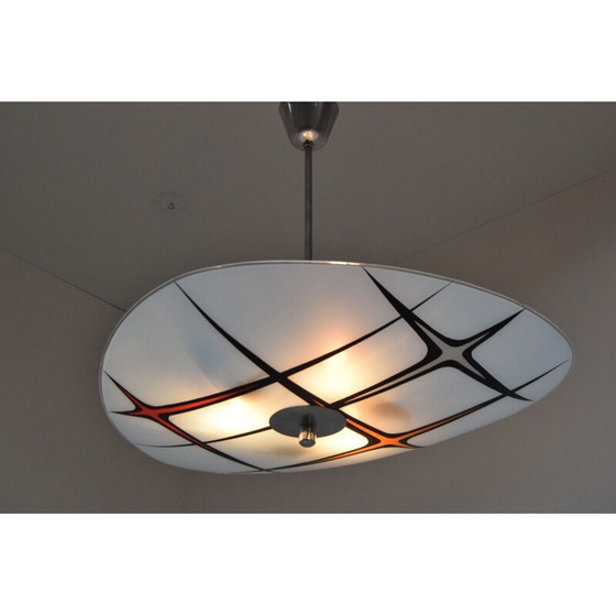 Image 1 of Suspension en verre vintage par Napako 1970