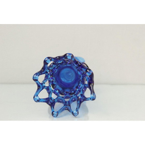 Image 1 of Vase vintage en verre bleu cobalt, Europe 1960