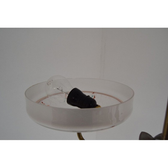 Image 1 of Lustre vintage en verre et métal par Zukov, Tchécoslovaquie 1950