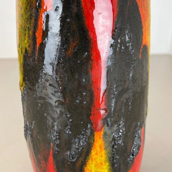 Image 1 of Vase vintage en lave grasse multicolore par Scheurich, Allemagne 1970