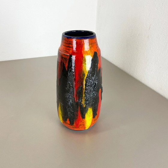 Image 1 of Vase vintage en lave grasse multicolore par Scheurich, Allemagne 1970