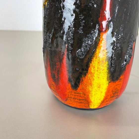 Image 1 of Vase vintage en lave grasse multicolore par Scheurich, Allemagne 1970