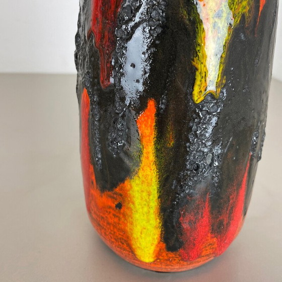 Image 1 of Vase vintage en lave grasse multicolore par Scheurich, Allemagne 1970