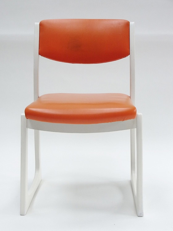 Image 1 of Chaise, skaï orange, 1960S