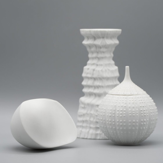 Image 1 of Rosenthal Bisque Porcelaine Vase Couvercle-Boîte Bougeoir Trio Martin Freyer Uta Feyl