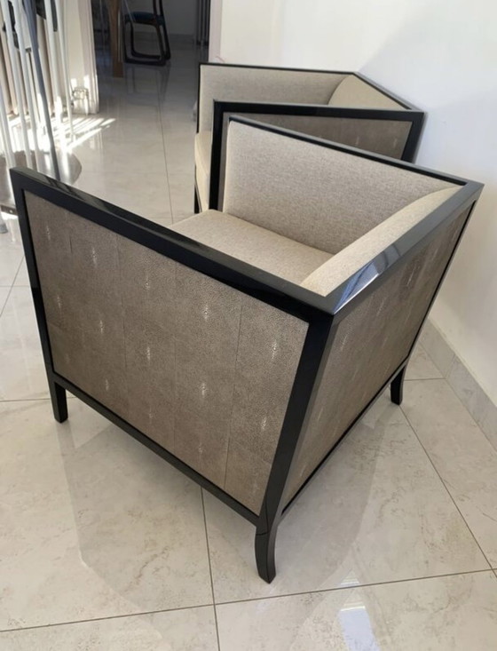 Image 1 of Fauteuil en galuchat Eichholtz Lauriston