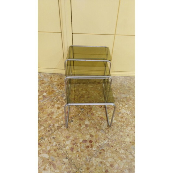 Image 1 of Ensemble de 3 tables gigognes rétractables vintage - 1970