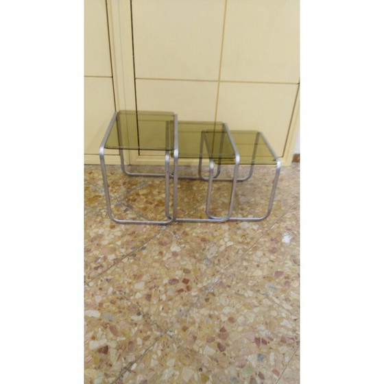 Image 1 of Ensemble de 3 tables gigognes rétractables vintage - 1970