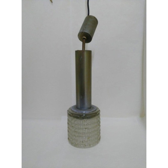 Image 1 of Paire de lustres dômes en métal et verre de Gaetano Sciolari, 1960