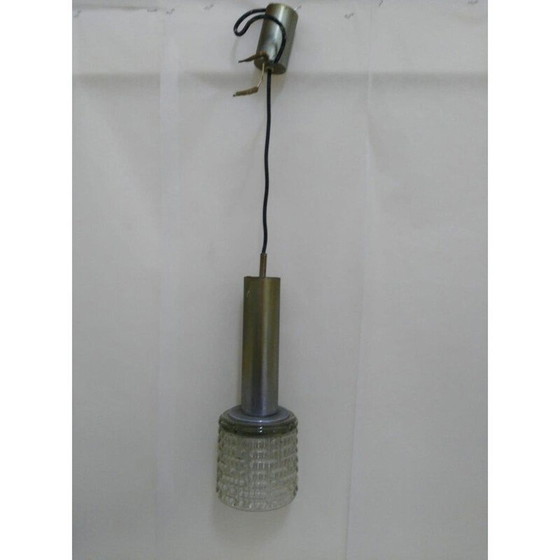 Image 1 of Paire de lustres dômes en métal et verre de Gaetano Sciolari, 1960