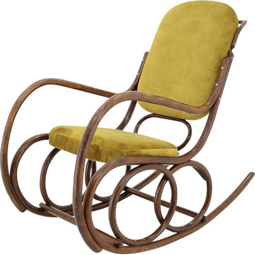 Fauteuil à bascule vintage pour Ton, Tchécoslovaquie 1960