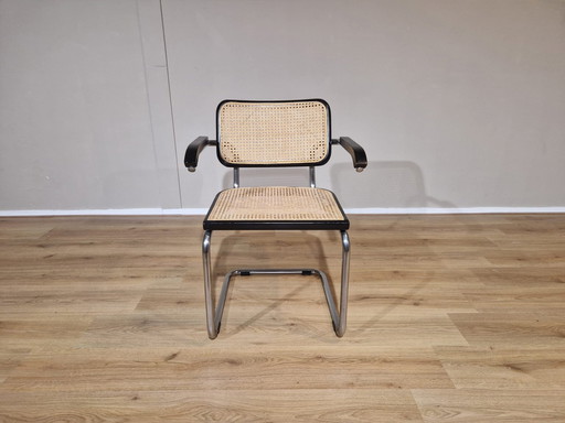 Vintage Cesca - Chaise en rotin - Structure tubulaire - Noir - Design