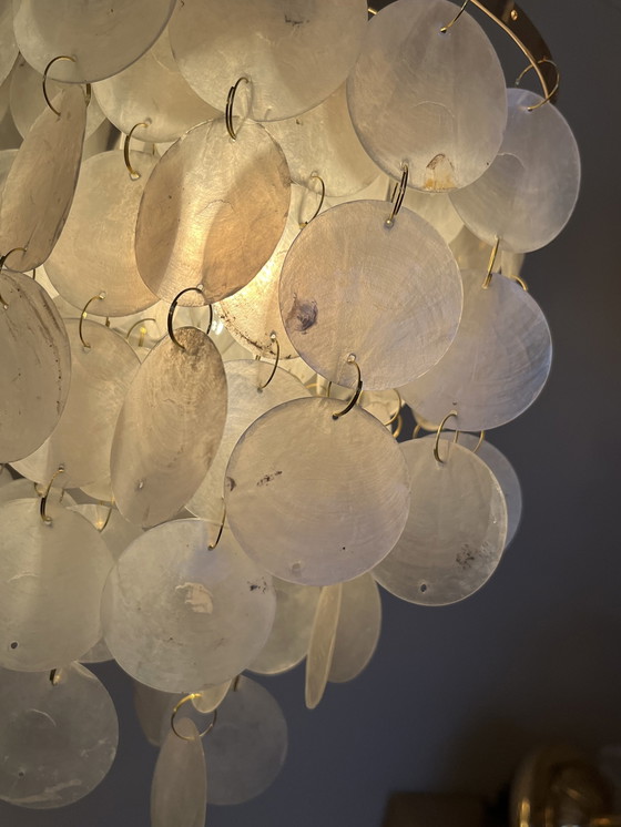 Image 1 of Lot de 2 lampes pendantes Capiz Lampes vintage en coquillage nacré