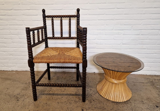 Image 1 of Chaise ancienne à bobines, 1920