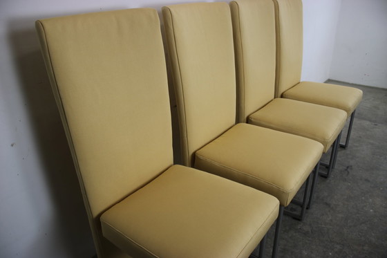 Image 1 of 4X Garniture Rolf Benz Modèle 7400 Chaises Jaune Ripp Tissu Neuf.