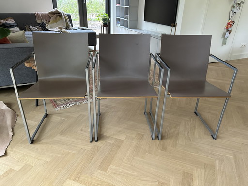 6X Chaises Arco en Taupe