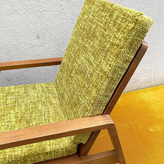 Image 1 of Fauteuil Scandinave Tissu Grosse Maille